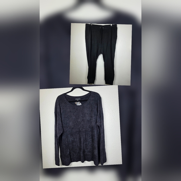 Barefoot Dreams Sweaters - Barefoot Dreams Cozychic Lite Easy Long Sleeve Top and Jogger Set Black Sz 1X